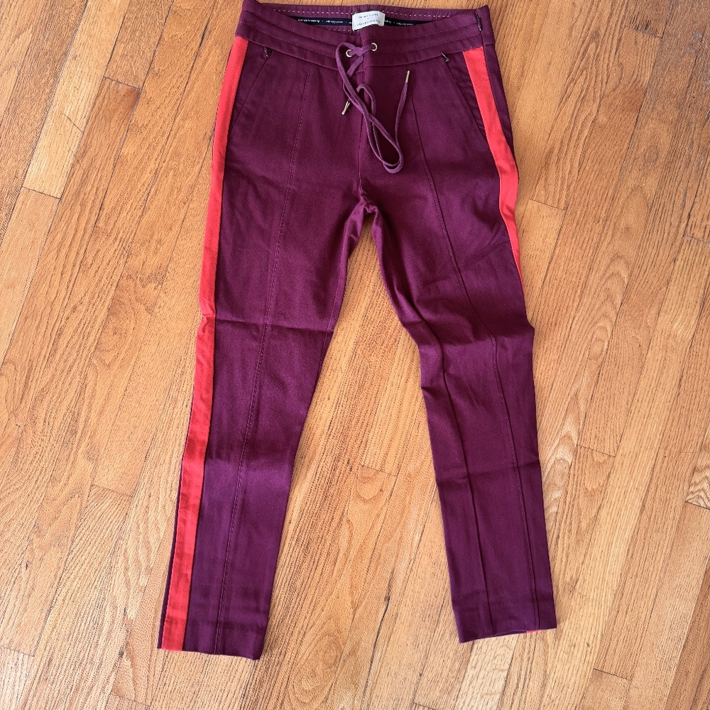 Anthropology Red w Orange Stripe Slim Pant - 4